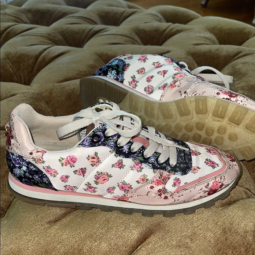 Coach Pink and beige Sneakers with Floral Pattern